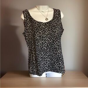 Charter Club Animal Print Sleeveless Top (Large)